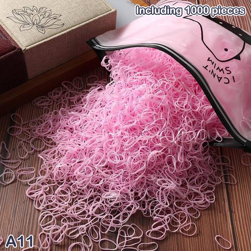 1000 Pieces Candy Color Children'S Hair Rubber Bands Kids Disposable Color Hair Band For Baby Girls No Hair Damage Headwear