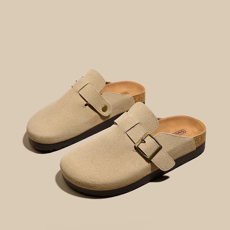 Retro Birken bag head slippers women's outer wear 2025 spring and summer new thick bottom one pedal Boken casual lazy half drag