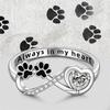 Elegant Diamond Cat Paw Ring for Women Cute Dog Claw Print Heart Shaped Jewelry Perfect Gift for Her
