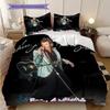 Famous rock singer Johnny Hallyday bedding, duvet cover, pillowcase, home decoration, birthday gift (1 * duvet cover+2 * pillowcase, coreless)