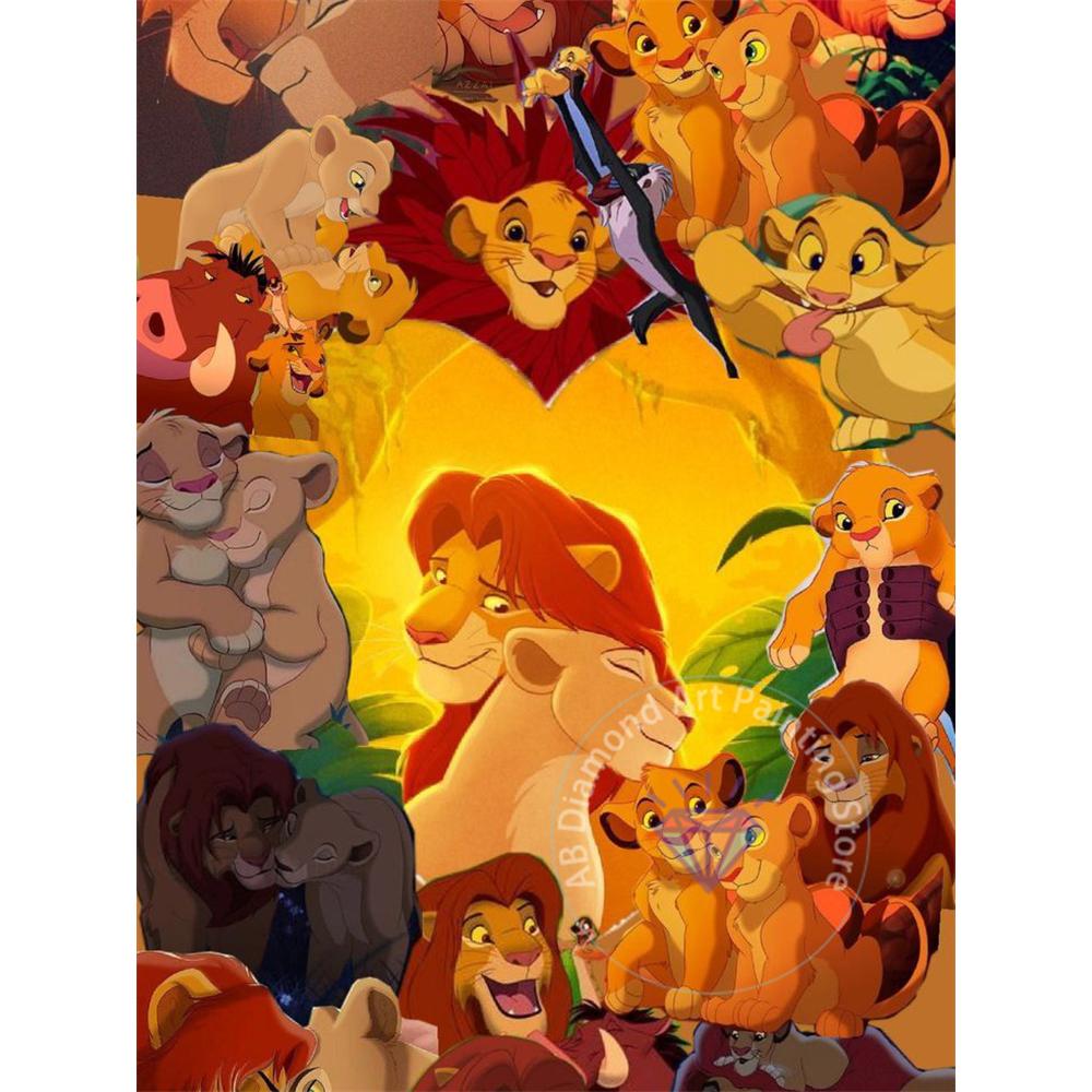 The Lion King Diamond Painting Set 5D DIY Diamond Cross Embroidery Handmade Art Adult and Children's Gifts Home Decoration