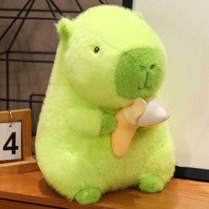 

New non-banana green capybara creative holding banana kapibara ugly cute doll children s doll 23cm/0.22kg
