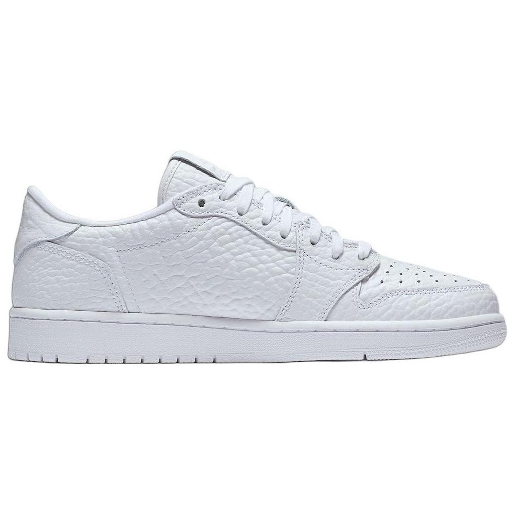 Jordan Air Jordan 1 Slip Resistant Abrasion Resistant Low Top Vintage Basketball Shoes Men's White 2025 Edition Jordan 872782-100