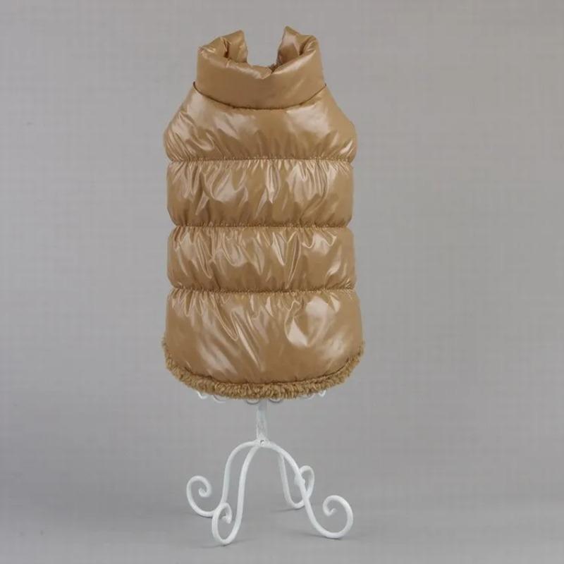 

Зимнее пуховое пальто для домашних животных, флис, теплая подкладка, карамельный цвет, теплое пуховое пальто для домашних животных, пуховая одежда для щенков, зимняя одежда, одежда XS-3XL XS