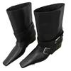 Flip Collar Two Wearing Small Square Toe Short Boots for Women, 2025 Thick Heel Chelsea Skinny Boots