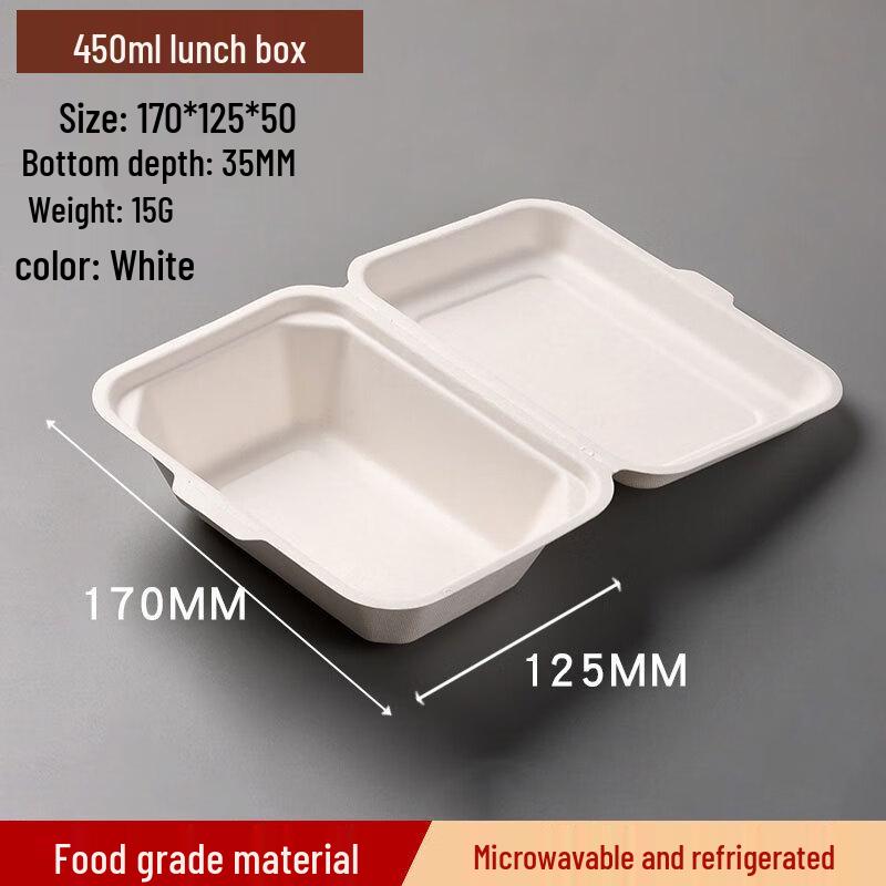 Sugarcane Pulp Disposable Food Containers Pack of 50