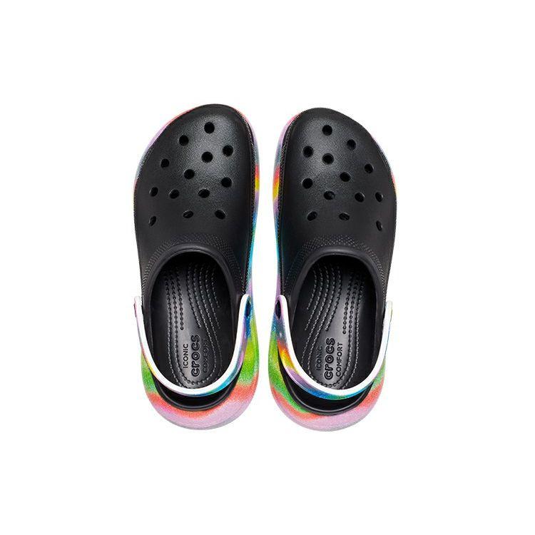 Crocs Classic Crush Clog Spray Dye Unisex Sneakers Black Multi 208057-0C4