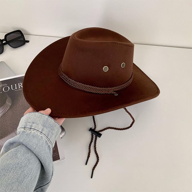 

Trendy Summer Wide Brim Cowboy Hat For Women With Uv Protection Perfect For Outdoor Fun кавовий