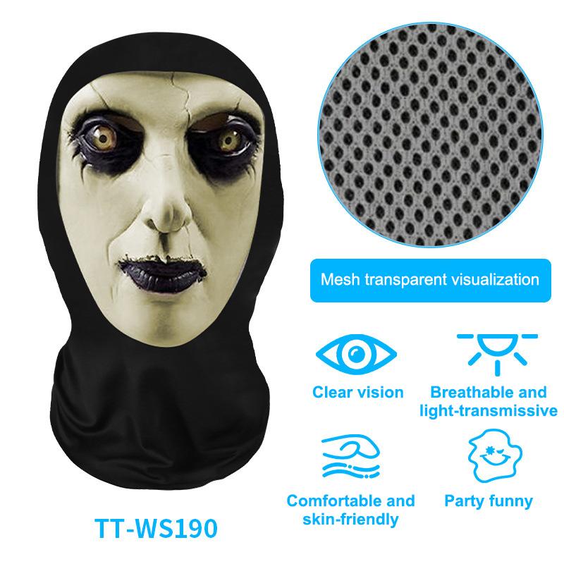 

Eerie Ghost White Mask, Halloween Skull Face Costume Accessories, Party Props For Horror Cosplay Masquerade For Adults