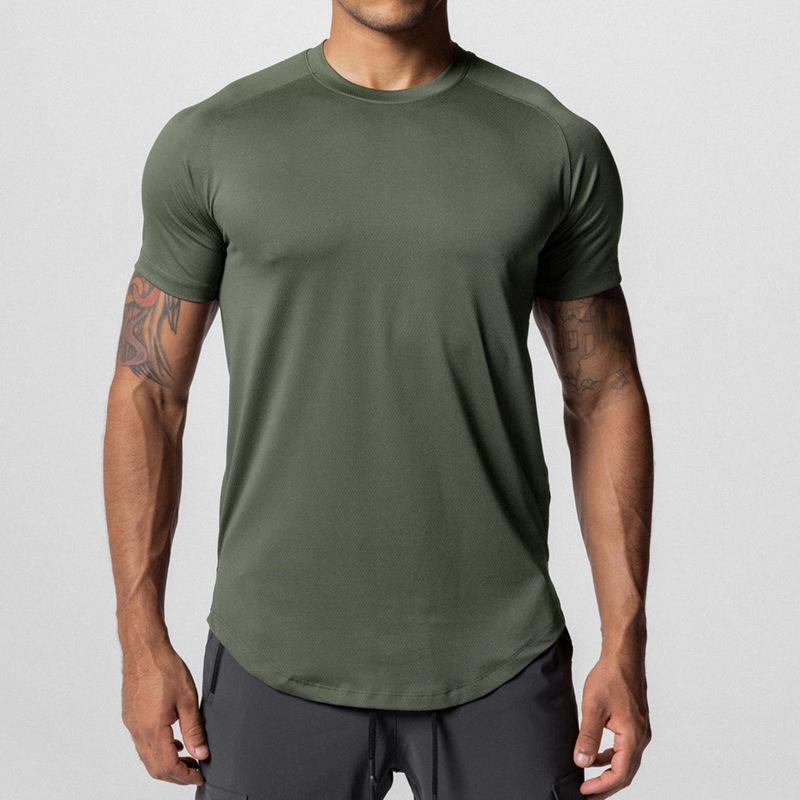 Crazy Muscle Men's Fitness Short Sleeved T-shirt Sports Mesh Quick Drying Breathable T-shirt