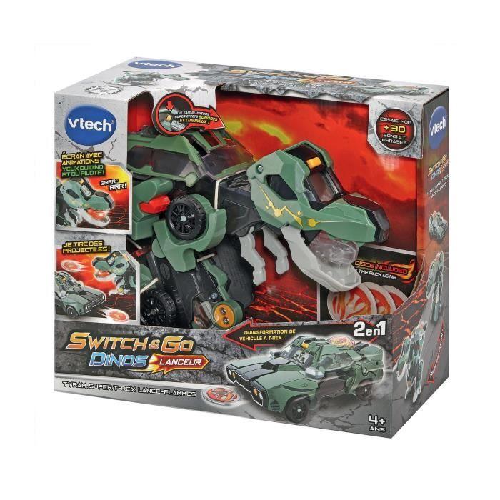 VTECH - Switch &amp; Go Dinos Lanceur - Tyram, Super T-Rex Lance Flammes