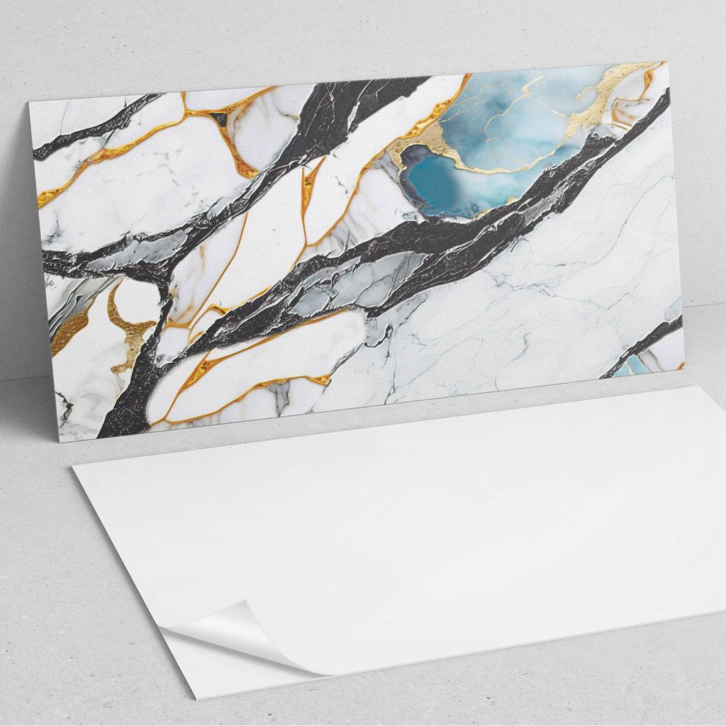 Zestaw Kafelków Winylowych Z Motywem Do Kuchni Salonu Marble Pattern With Veins 10X40X20 Cm