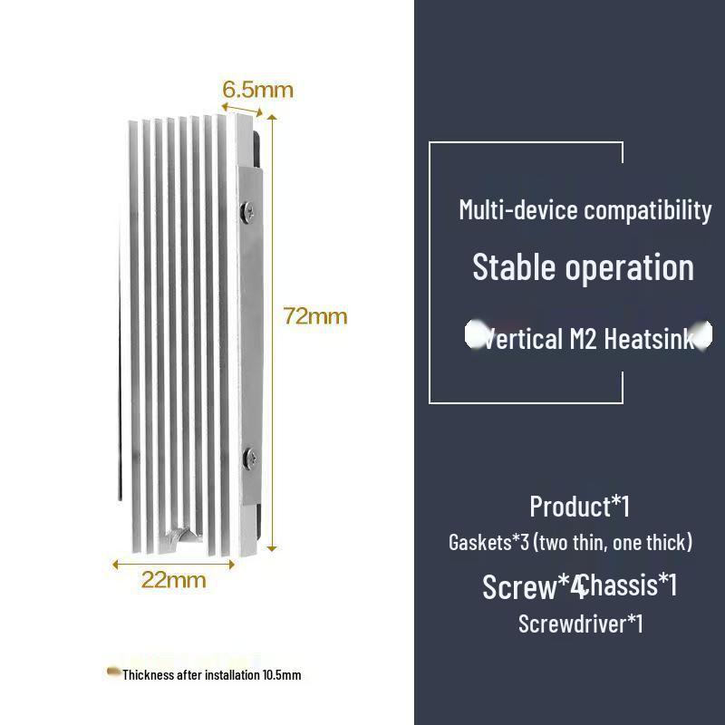 M2 SSD Heat Sink Vest - Pure Copper 2280 Radiator for NVMe (Purple Copper)