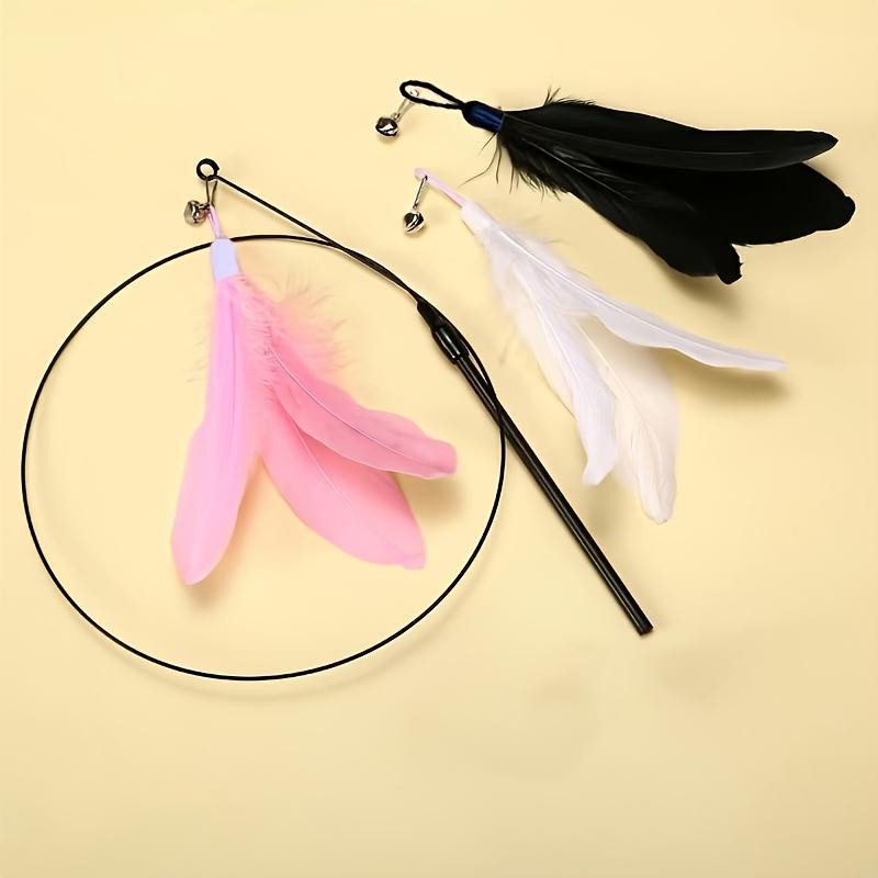 Robustes Katzenspielzeug aus Plüschfedern mit langem Stahldraht und Saugnapf – bissfest, interaktives Spiel für Katzen aller Größen, Batterie nicht im Lieferumfang enthalten