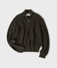 HOOVES Mid-Neck Half-Zip Knit [Deep Brown]