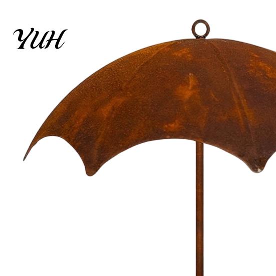 Rustproof Yard Bird Watching Supplies Vintage Umbrella Shaped Feeder, Rusty Hanging Wild Feeder with Rain?Shade Canopy, Outdoor for Garden