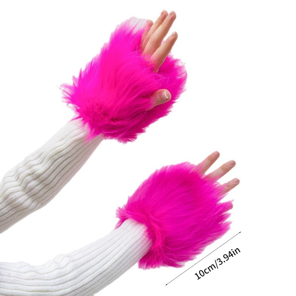Damen Einfarbig Kunstpelz Handgelenkstulpen Winter Pelzig Bänder Armstulpe Handgelenk Slap On Stulpen Armstulpe Plüsch Verdicken
