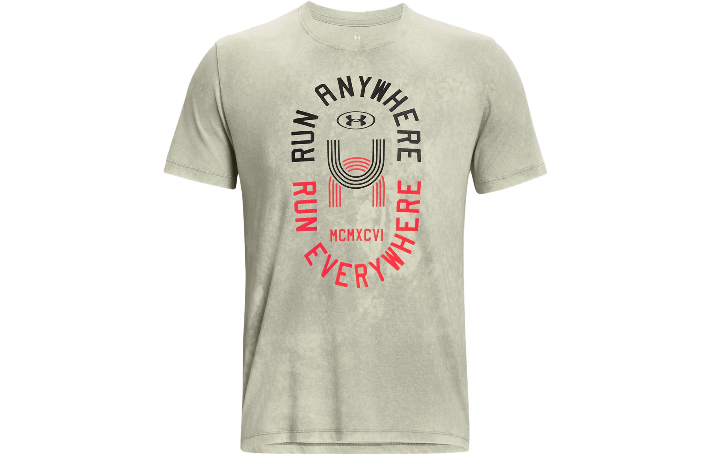 Under Armour T Shirts Men s Green Crew Neck Moderate Straight Fit 1379295-504 L