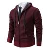 Men S Hooded Cardigan Sweater Thick Knit Outerwear For Winter