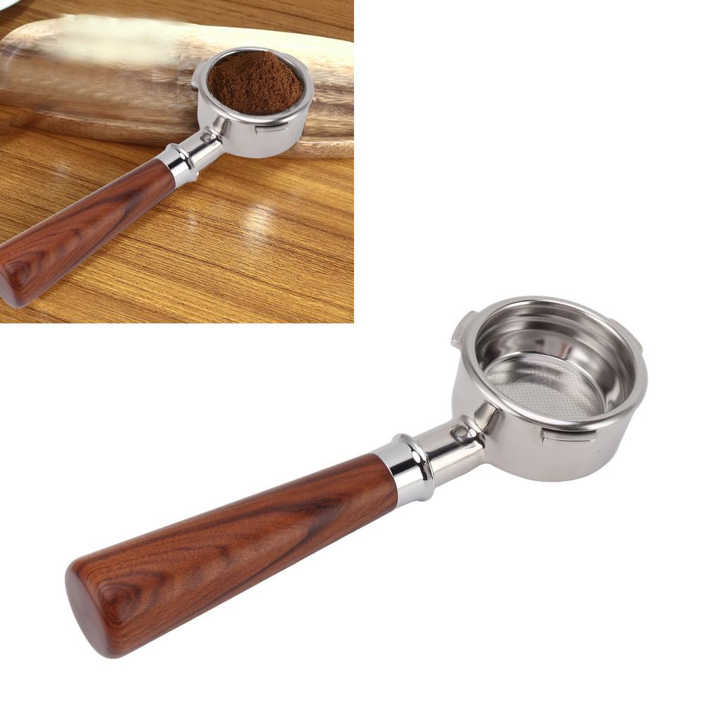 58mm Bottomless Portafilter 3 Ears Stainless Steel Coffee Portafilter Solid Wood Handle for Barsetto Coffee Machine A1 Style Redwood