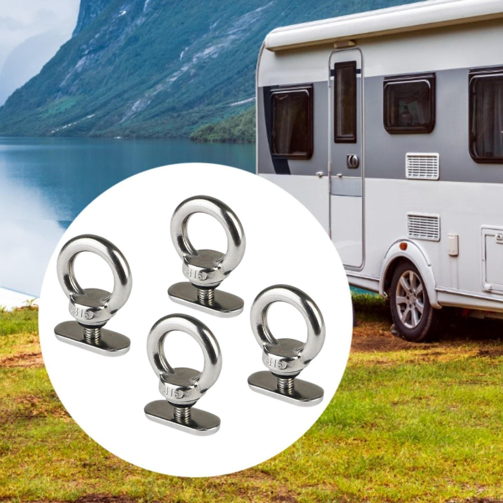 

4 шт. Крепление на направляющую для каяка, проушина для надежной фиксации веревки, нержавеющая сталь