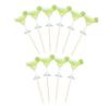 10Pcs Cocktail Paper Straws, Margarita Drink Straws with Lime Decoration, Disposable Fruit Picks for Cake And Party