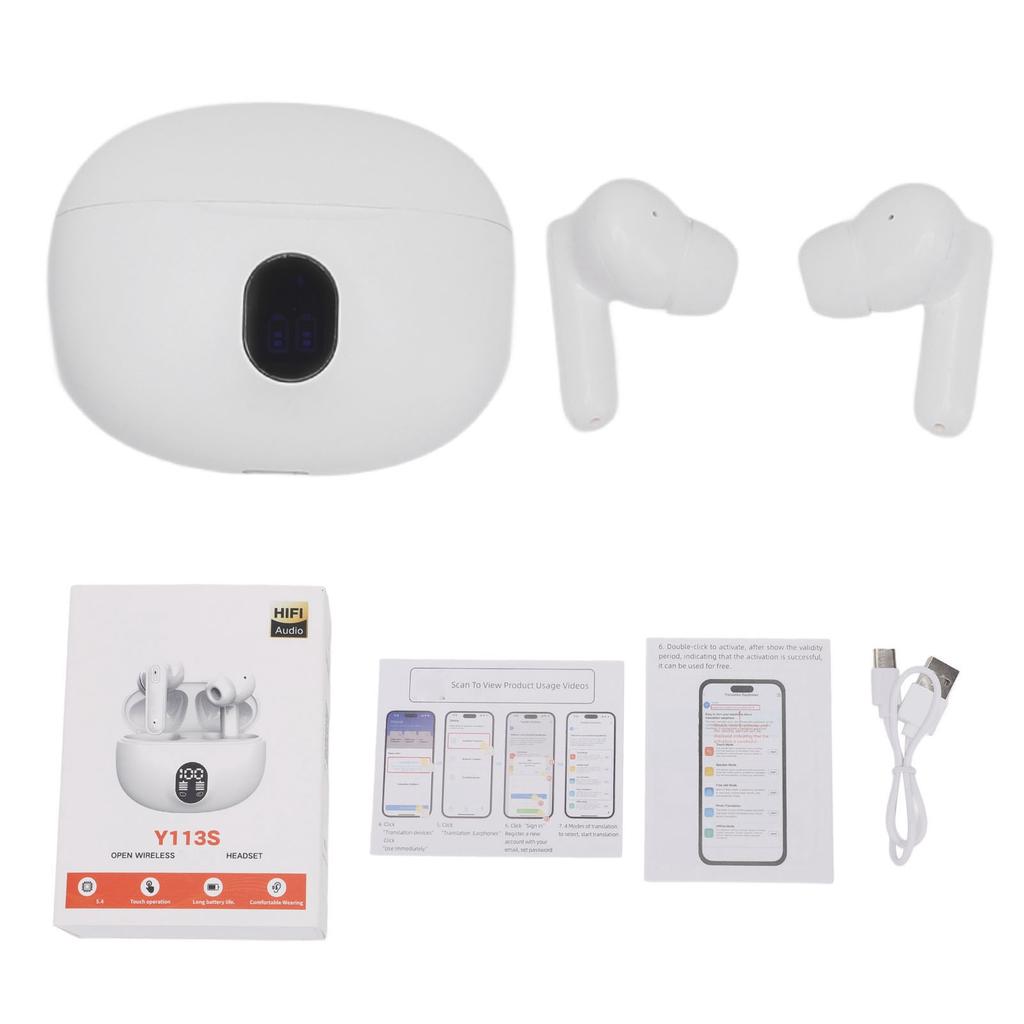 New Language Translator Earbuds 144 Languages Bluetooth 5.4 Wireless Earbuds Translation Device for Travel Business and Learning