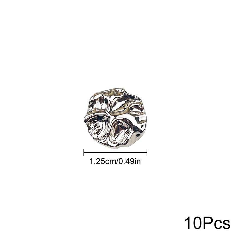 10 peças de acessórios de costura de vestuário de formato irregular, botões de liga de zinco dourados, fivela de superfície ondulada, botões de metal da moda, encaixes elegantes