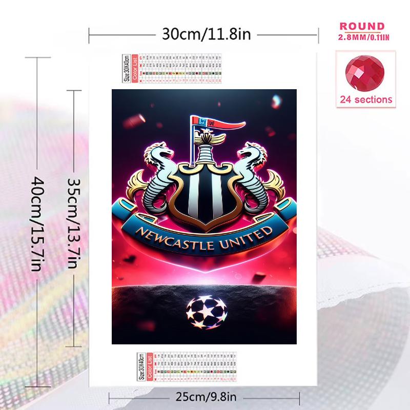 NUFC logo 100% Round Full Drill 5D DIY Diamond Painting Embroidery Cross Stitch Rhinestone Décor