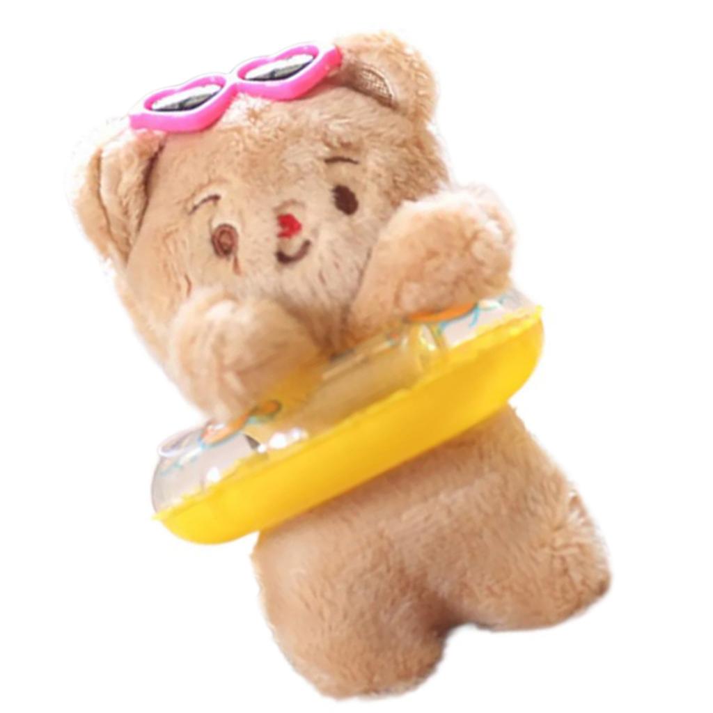 Cute Bear Swimming Ring Charm keyring Plush Keychain Accessory Animal Pendant Key Chain Personalized Bag Accessory