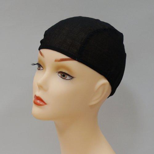 Black Gauze Inner Cap, Size LL 60cm - 63cm, Wig Base, 100% Cotton, for Full Head Wig Removal and Alopecia Areata, Lightsfor