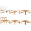 VidaXL Garden Lounge Set 3 Pcs with Cream Cushions Teak Wood