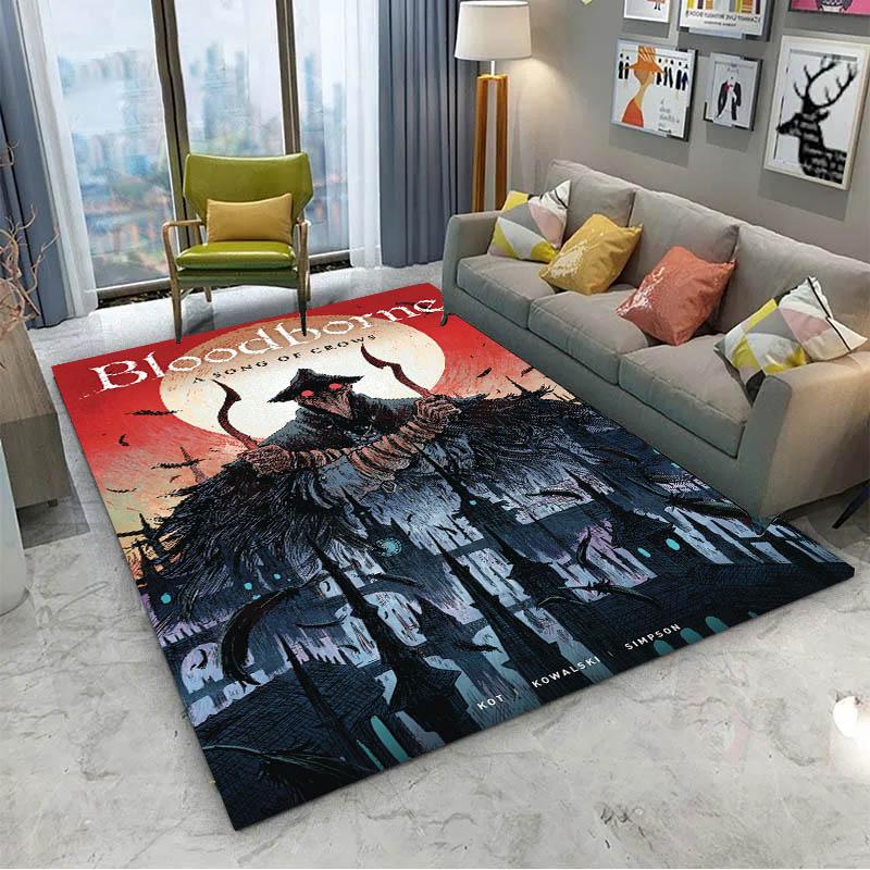 3D B-Bloodborne-S Classic Video Game Cartoon Carpet Rug Art for Room Decor Sofa Halloween Gifts Fans Area Rug Non-slip Floor Mat