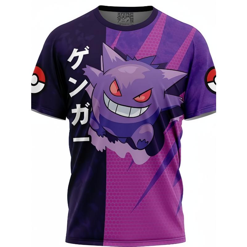 T-shirt Summertime Child Woman Man Printing Short Sleeves Japanese Anime Magical Pet Genie Pattern
