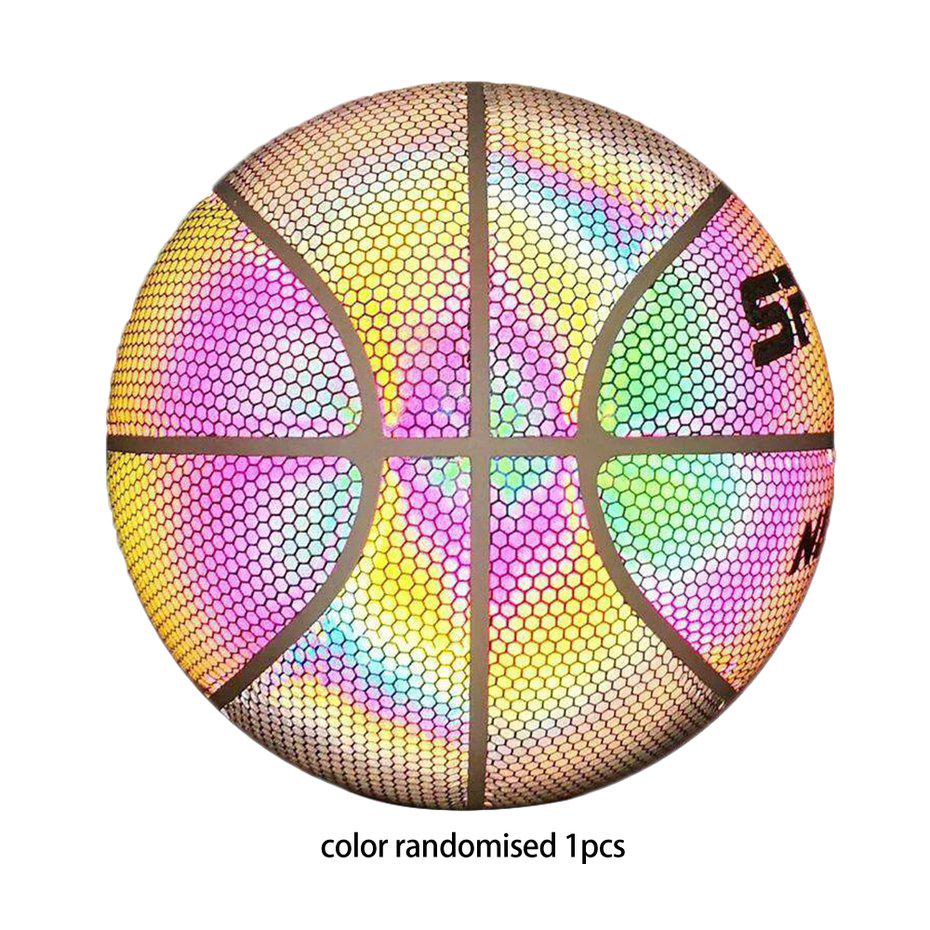 Holographic Glowing Reflective Basketball Light Up Camera Flash Glow in The Dark Basketballs
