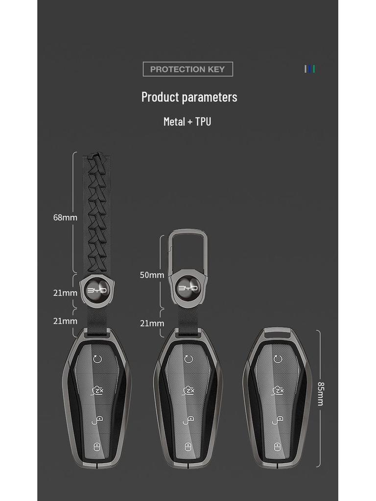 BYD Key Case: Compatible with Song Pro Plus, Yuan DMI, Dolphin, Han, Tang, Qin, Seal, and Destroyer 05 Protective Cover.