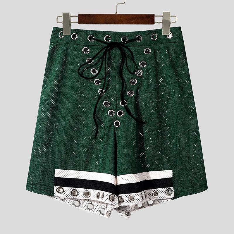 

INCERUN Мужские эластичные шорты-мини из сетки с прозрачными вставками и повязками XL