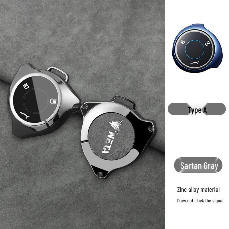 Nezha V Key Case - GT High-End Pro Full Wrap Metal Protective Shell with Buckle for New Energy Vehicles.