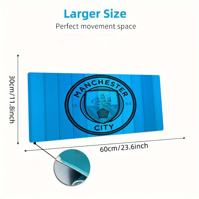 Man City2 Print  Cushion Non-slip Laptop Tablet Big Mousepad XXL Mat Mini PC Playmat With Lock edge