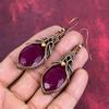 Faceted Kashmir Ruby Earring Copper Wire Wrapped Jewelry Handmade Gemstone Earring Copper Wire Wrapped Earrings Wedding Gifts Dainty Jewelry