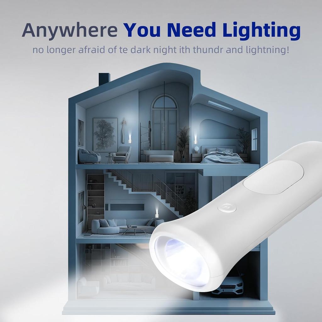 ROSSEX 4 in 1 Emergency Lights for Home Power Failure, 3 Pcs Rechargeable LED Flashlight Plug in Wall, Automatic Turn-On Power Outage Night Light