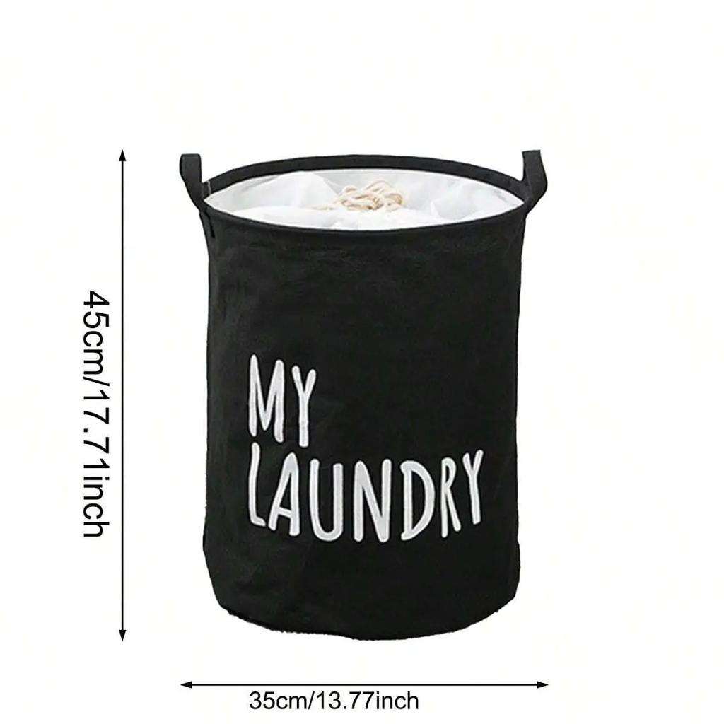 1pc-Foldable Drawstring Laundry Basket Large Capacity Waterproof Clothes Storage Basket For Home Bathroom Children's Toy Organiz