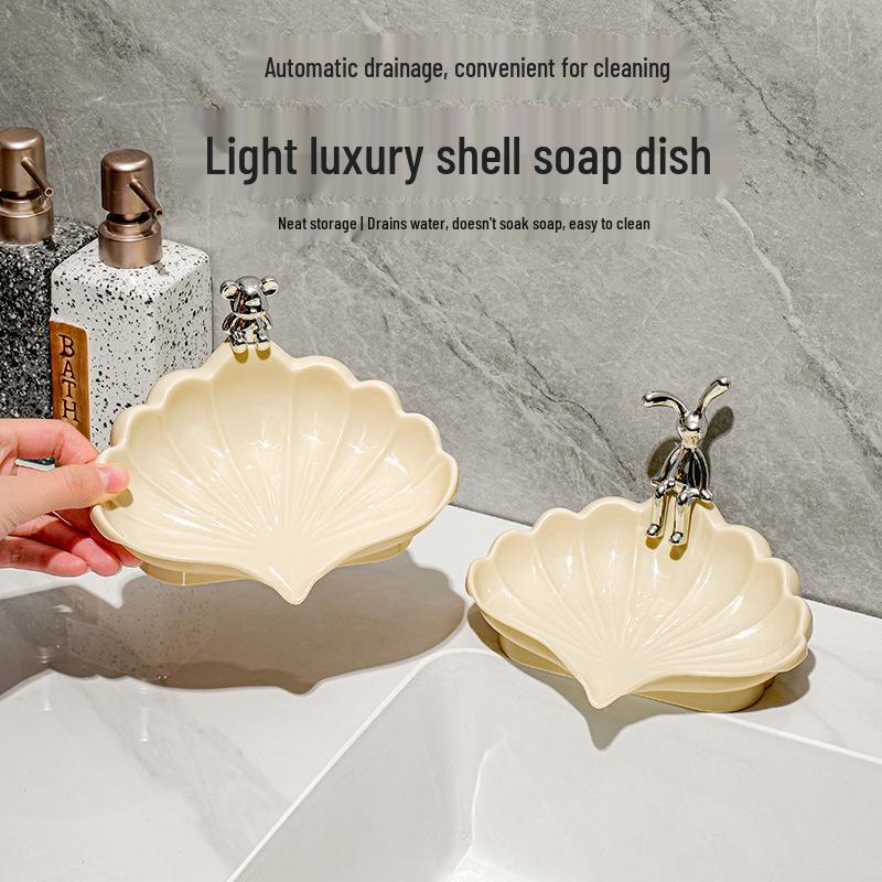 Seashell High-End Large Soap Dish with Advanced Draining for Bathroom Sink