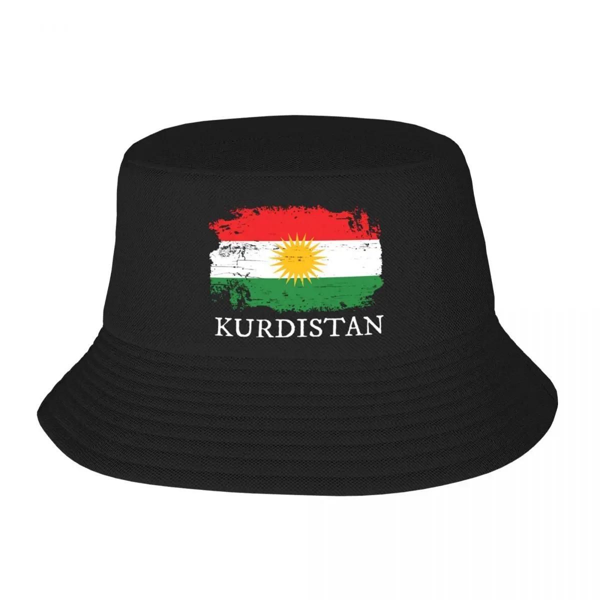 Custom Flag Of Kurdistan Bucket Hat Unisex Women Beach Sun Summer Camping Fishing Cap