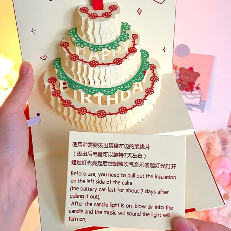 Musical Birthday Greeting Cards 3d Pop Up Gift Card With Led Music Gift Cards With Envelope Wedding Decorations For Tables