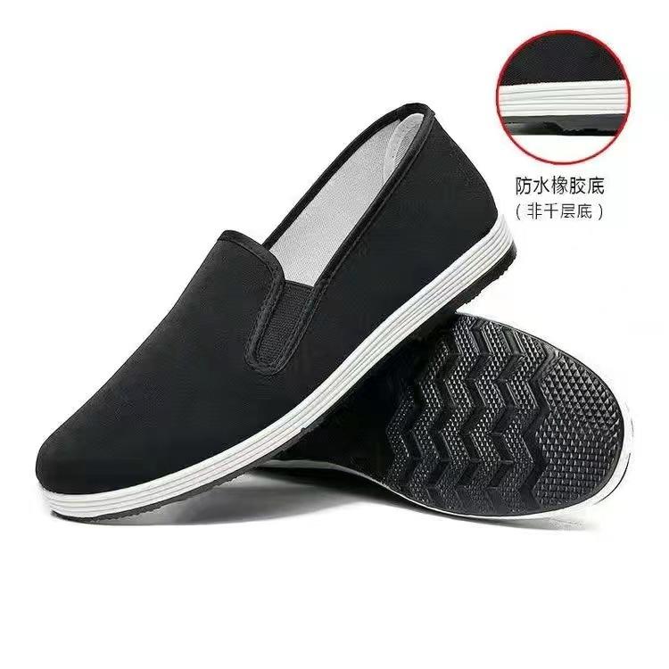 Stare pekińskie buty z materiału, podeszwa z ścięgna wołowego, podeszwa oponowa, lasagne, czarne buty z materiału, męskie buty robocze dla kierowcy, elastyczne buty płócienne