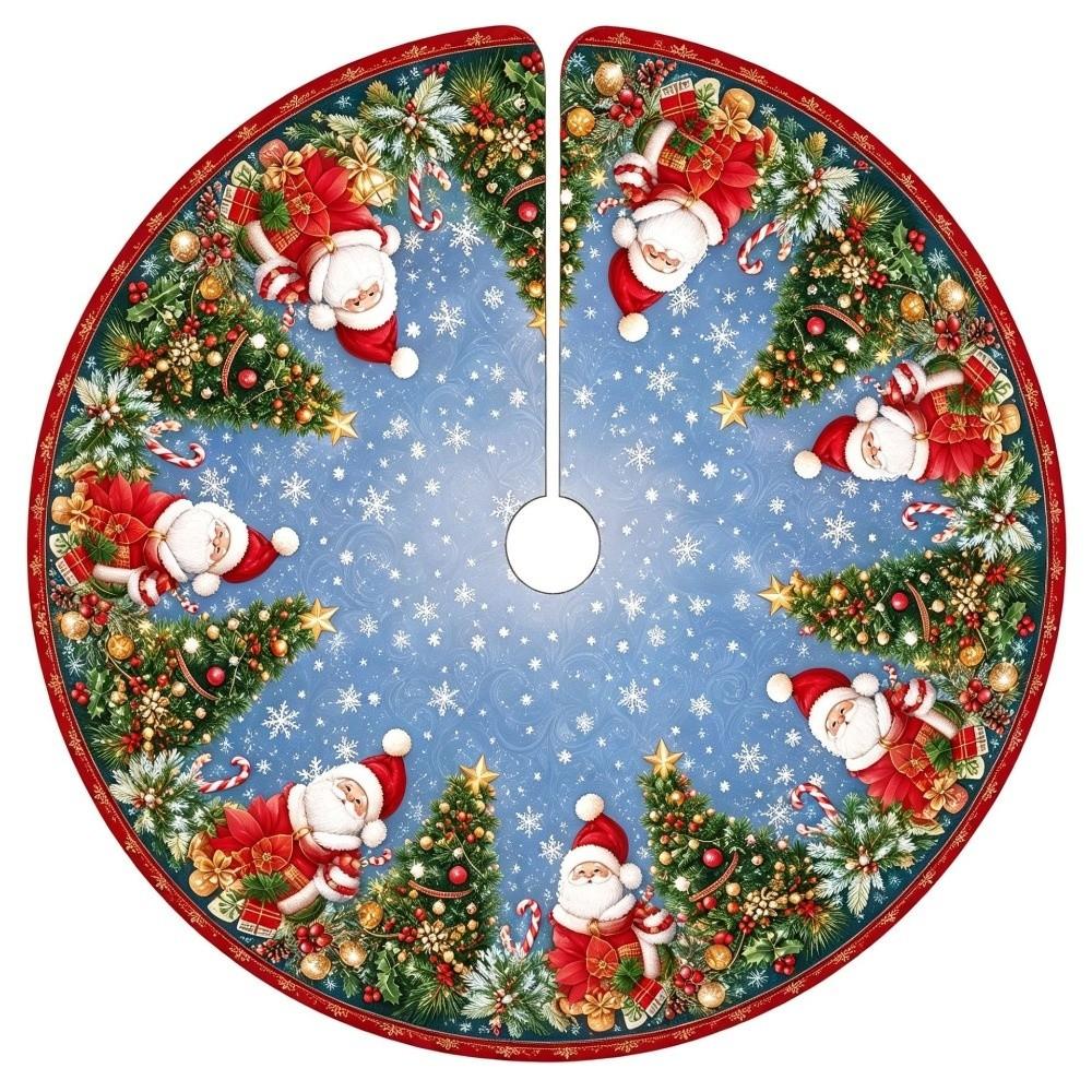 Large Size Christmas Tree Mat Round Xmas Tree Foot Cover Snowman Christmas Tree Skirts Indoor