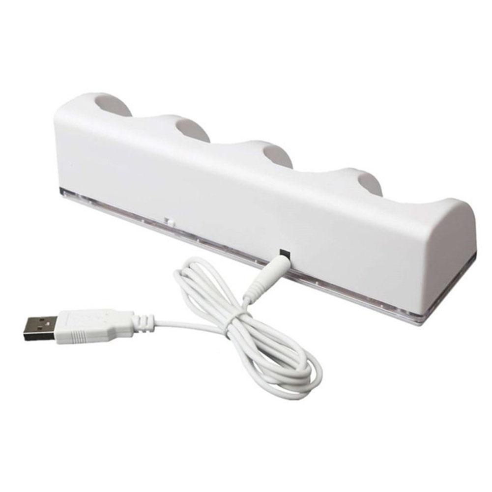 4 Ports Charging Stand Dock Station for WII Game Console Battery Gamepad Game Controller Joystick Charger with LED Indicator