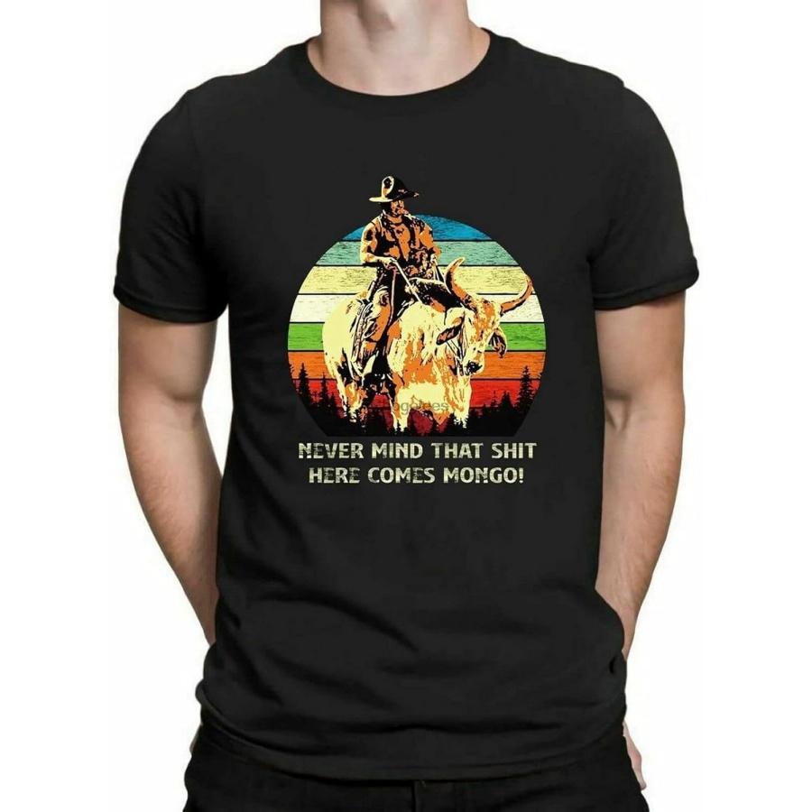 RosGeel Blazing Saddles Never Mind That Sht Here Comes Mongo Retro Vintage Men s T-Shirt S