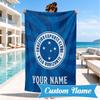Custom Name Cruzeiro Esporte Club Crest Personalized Microfiber Beach Towel, Quick-Dry, Ideal for Summer Travel, Beach Essential, Swimming